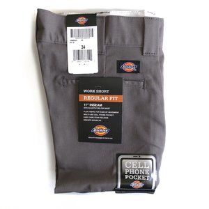 NWT Dickies Men's Work Short Regular Fit Grey 34